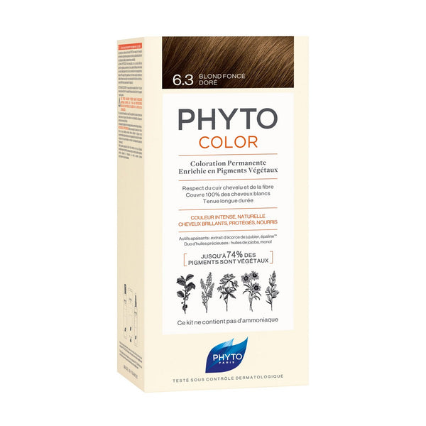 Permanent Färg Phyto Paris Phytocolor 6.3-rubio oscuro dorado Nº 6.3-rubio oscuro dorado | Ammoniafri hårfärg med naturliga ingredienser