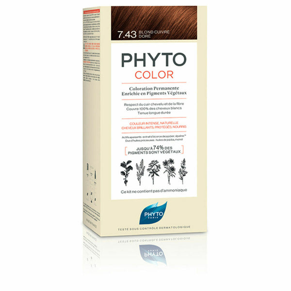 Permanent Färg Phyto Paris Phytocolor 7.43-rubio dorado cobrizo Ammoniakfri | Förbättra Din Skönhet med Ammoniakfri Permanent Färg