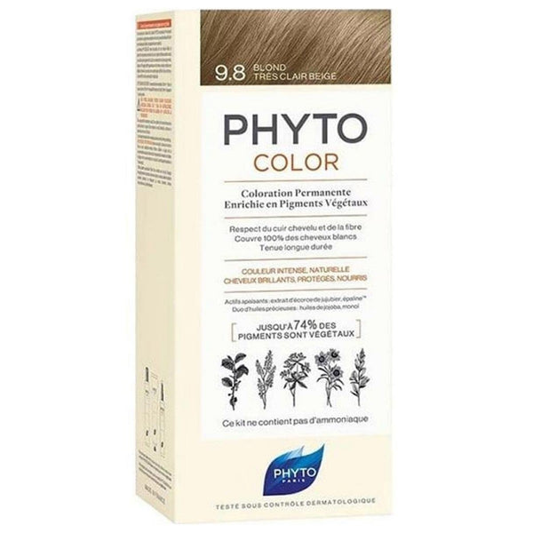 Permanent Färg Phyto Paris Phytocolor 9.8-rubio beige muy claro | Ammoniakfri Krämfärg för Alla Hårtyper