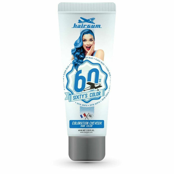 Semi-permanent Färg Hårgum Sixty's Color flash blue (60 ml) | Långvarig hårfärg med glansig finish
