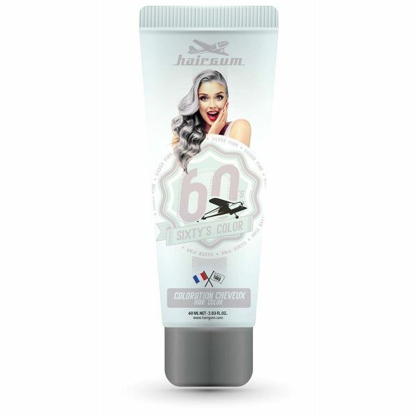 Semi-permanent Färg Hairgum Sixty's Color silver pink (60 ml) | Förbättra din skönhet med glänsande silverrosa ton