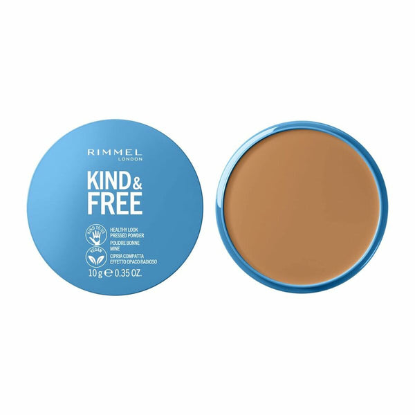 Compact Powder Rimmel London Kind & Free 40-tan Mattifying finish (10 g) | Lättviktig Vegansk Puder för Naturlig Matt Finish