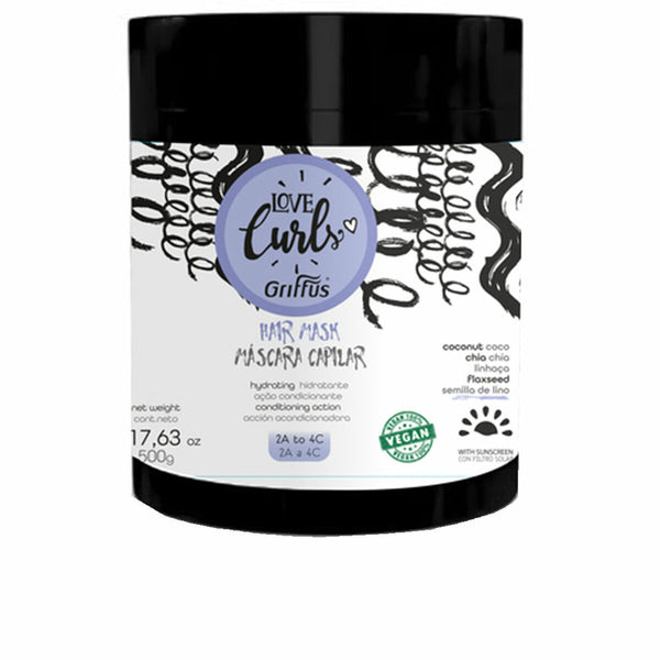 Restorativ Hårmask Griffus LOVE CURLS 500 g | Förbättra Ditt Hår med Vegansk Formel