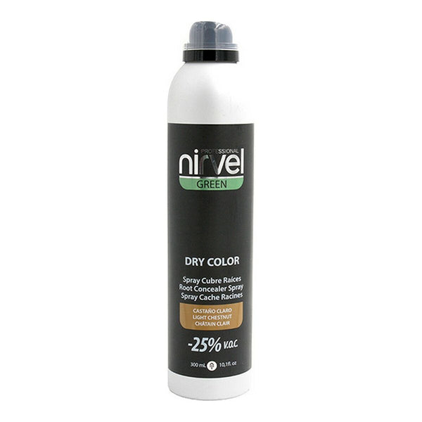 Cover Up Spray för Grå Hår Green Dry Color Nirvel Green Dry Light Brown 300 ml | Snabb Grå Hår Täckning med Ljusbrun Finish